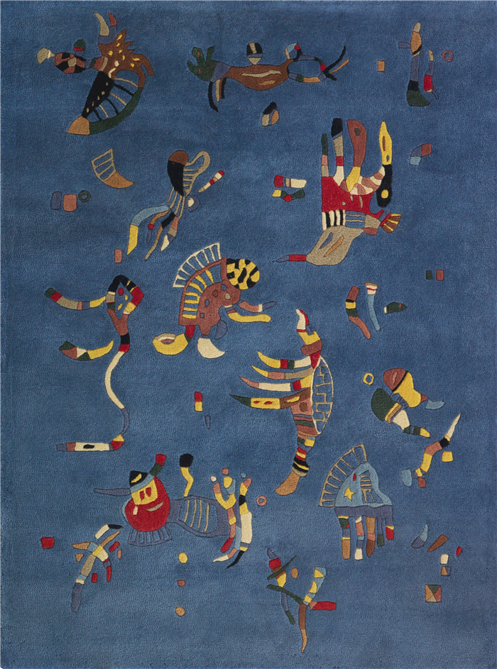 瓦西里·康定斯基（Wassily Kandinsky，俄罗斯画家）作品-蓝蓝 (1940)