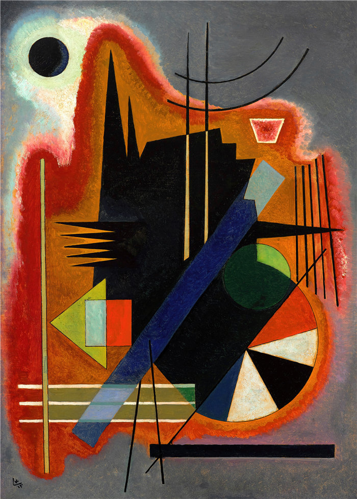 瓦西里·康定斯基（Wassily Kandinsky，俄罗斯画家）作品-Einige Spitzen (1925)