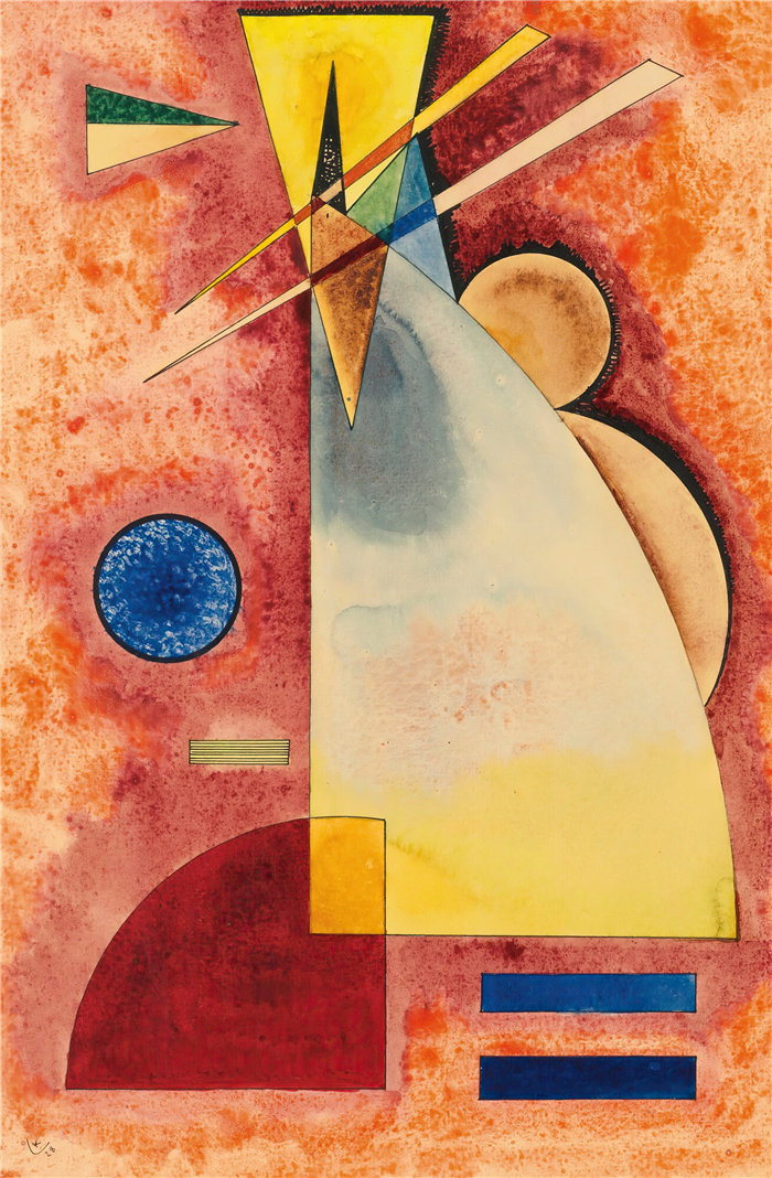 瓦西里·康定斯基（Wassily Kandinsky，俄罗斯画家）作品-Ineinander（混血）（1928）