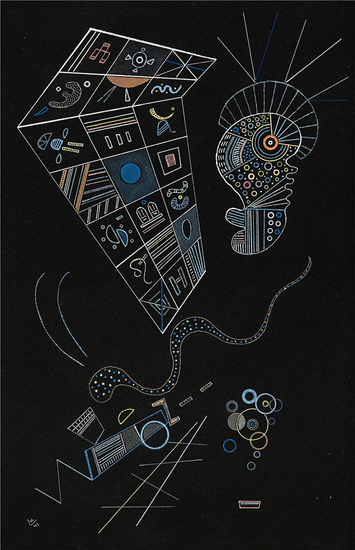 瓦西里·康定斯基（Wassily Kandinsky，俄罗斯画家）作品-Ohne 标题 (1941)