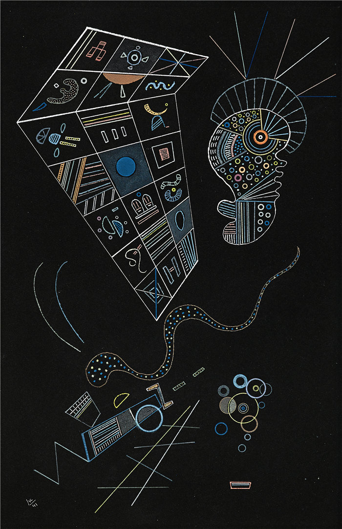 瓦西里·康定斯基(Wassily Kandinsky,俄罗斯画家)作品-Ohne 标题 (1941)