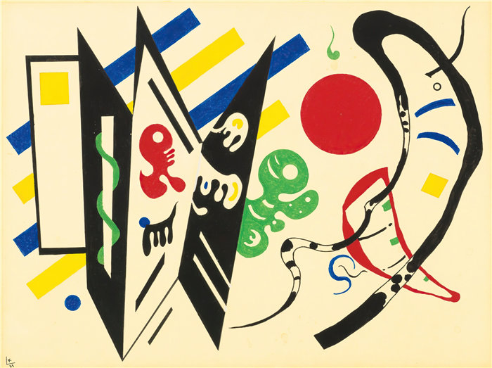 瓦西里·康定斯基(Wassily Kandinsky,俄罗斯画家)作品-互惠(1935)