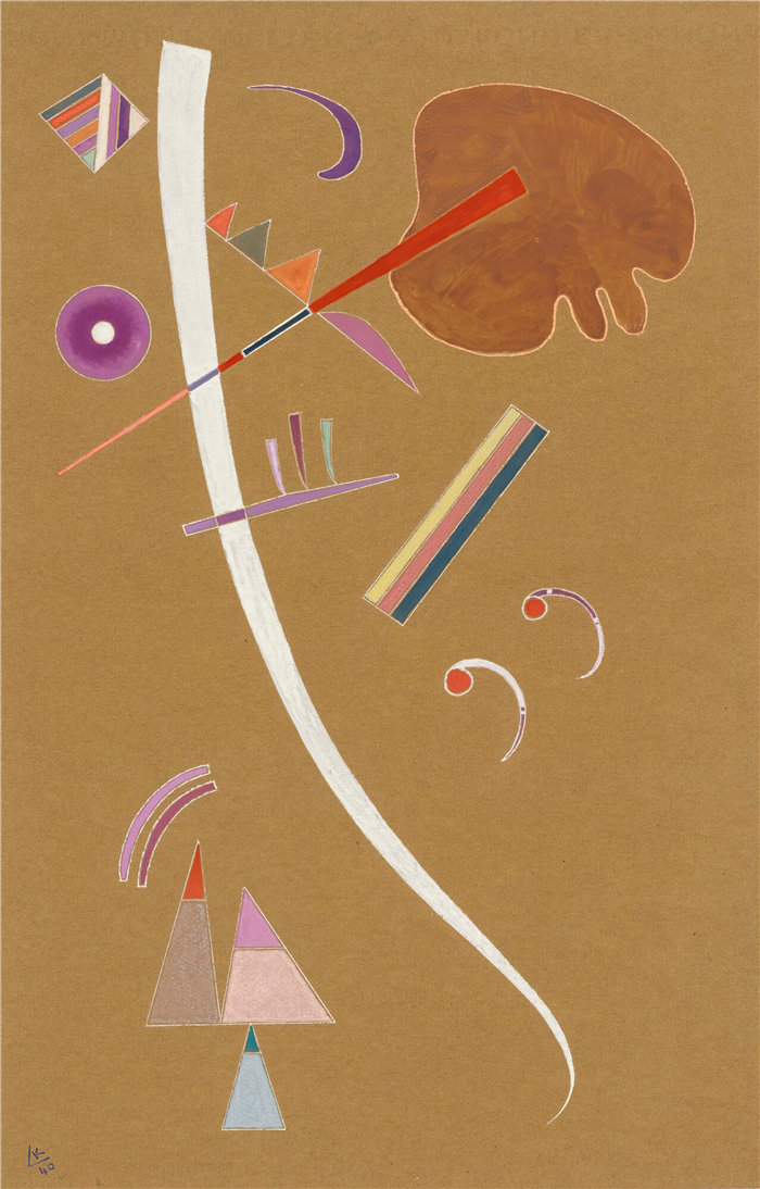 瓦西里·康定斯基(Wassily Kandinsky,俄罗斯画家)作品-Ohne 标题(无题)(1940)