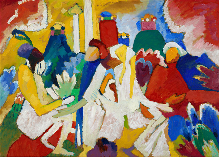 瓦西里·康定斯基（Wassily Kandinsky，俄罗斯画家）作品-东方 (1909)