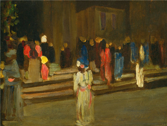 瓦西里·康定斯基(Wassily Kandinsky,俄罗斯画家)作品-Park Von St. Cloud -Eingang (Park Of St. Cloud -Entrance) (1906)