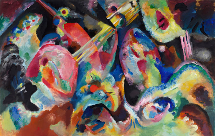 瓦西里·康定斯基（Wassily Kandinsky，俄罗斯画家）作品-即兴泛滥 (1914)