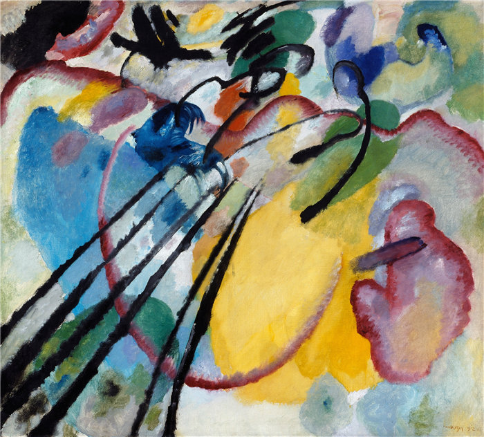 瓦西里·康定斯基(Wassily Kandinsky,俄罗斯画家)作品-即兴创作 26(划船)(1912)