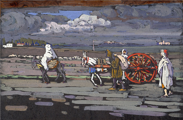 瓦西里·康定斯基（Wassily Kandinsky，俄罗斯画家）作品-兰德大街 (1905)