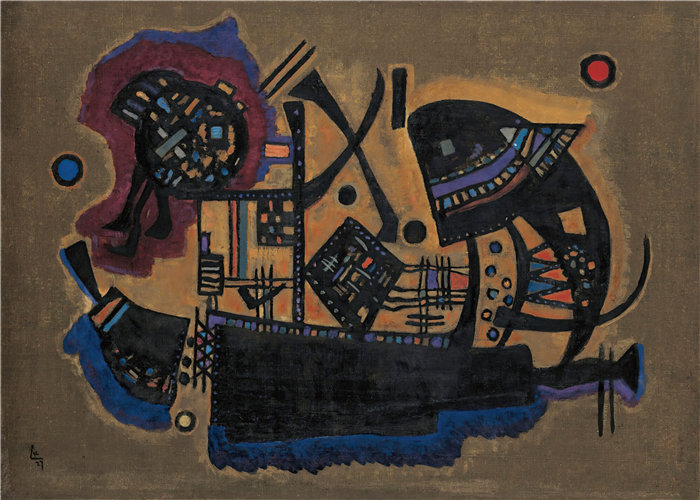 瓦西里·康定斯基（Wassily Kandinsky，俄罗斯画家）作品-Geflecht（机织）（1927）