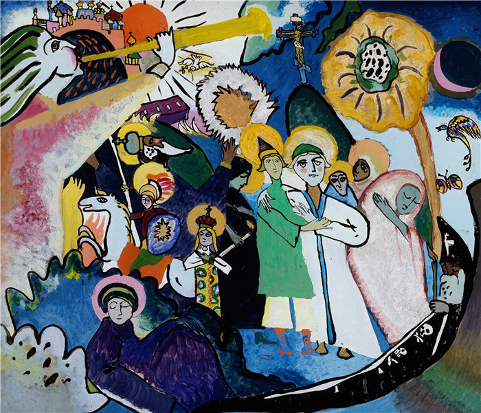 瓦西里·康定斯基（Wassily Kandinsky，俄罗斯画家）作品-诸圣日 (1911)