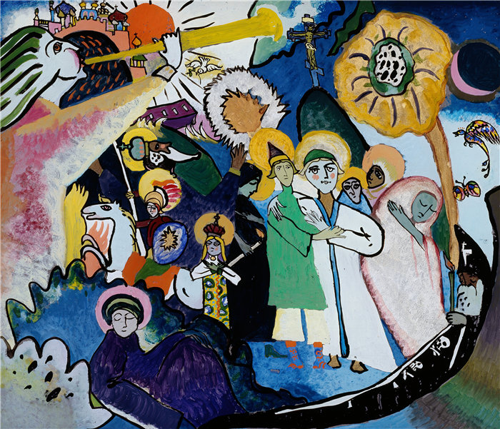 瓦西里·康定斯基(Wassily Kandinsky,俄罗斯画家)作品-诸圣日 (1911)