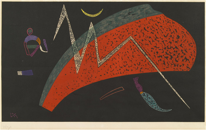 瓦西里·康定斯基（Wassily Kandinsky，俄罗斯画家）作品-西瓜 (1939)