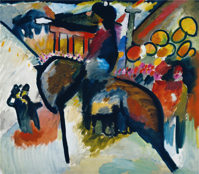 瓦西里·康定斯基(Wassily Kandinsky,俄罗斯画家)作品-印象四(宪兵)(1911)