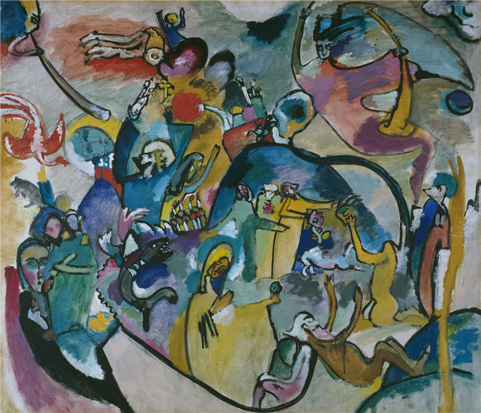 瓦西里·康定斯基(Wassily Kandinsky,俄罗斯画家)作品-诸圣日 II (1913)