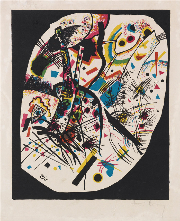 瓦西里·康定斯基(Wassily Kandinsky,俄罗斯画家)作品-小世界三世 (1922)