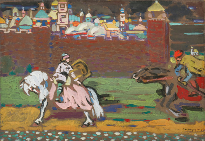 瓦西里·康定斯基（Wassily Kandinsky，俄罗斯画家）作品-十字军 (1903)