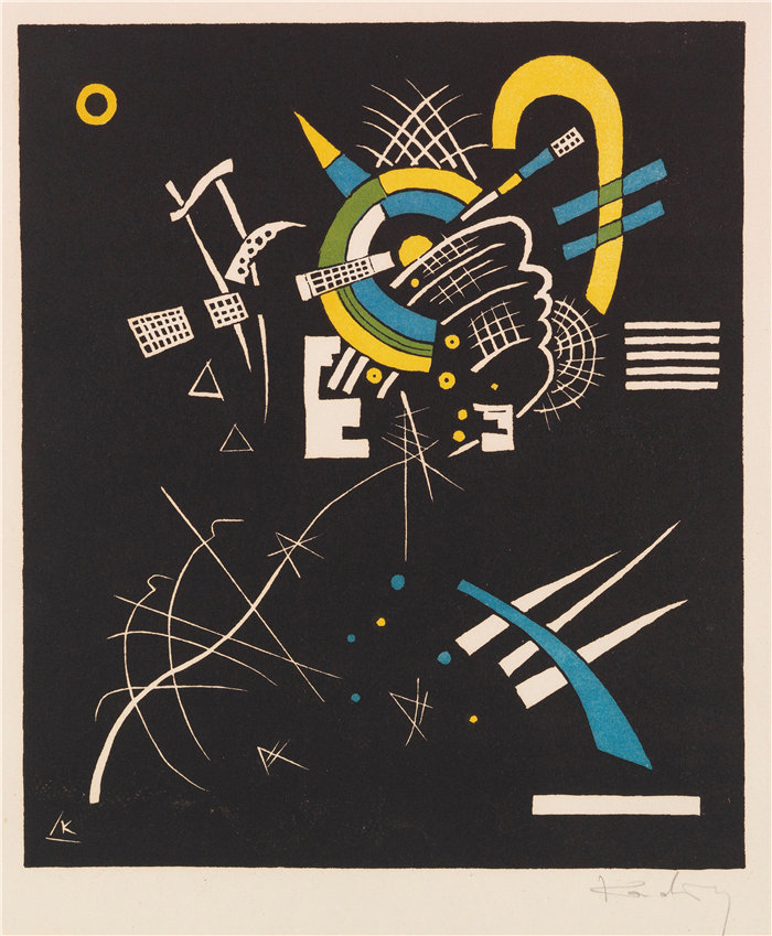瓦西里·康定斯基(Wassily Kandinsky,俄罗斯画家)作品-小世界七世 (1922)