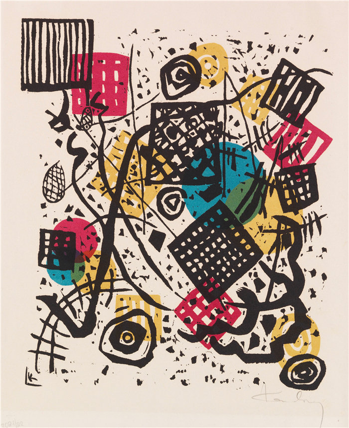 瓦西里·康定斯基(Wassily Kandinsky,俄罗斯画家)作品-小世界五世 (1922)