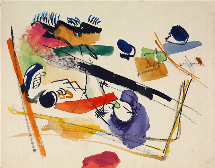 瓦西里·康定斯基(Wassily Kandinsky,俄罗斯画家)作品-无题 (1913)