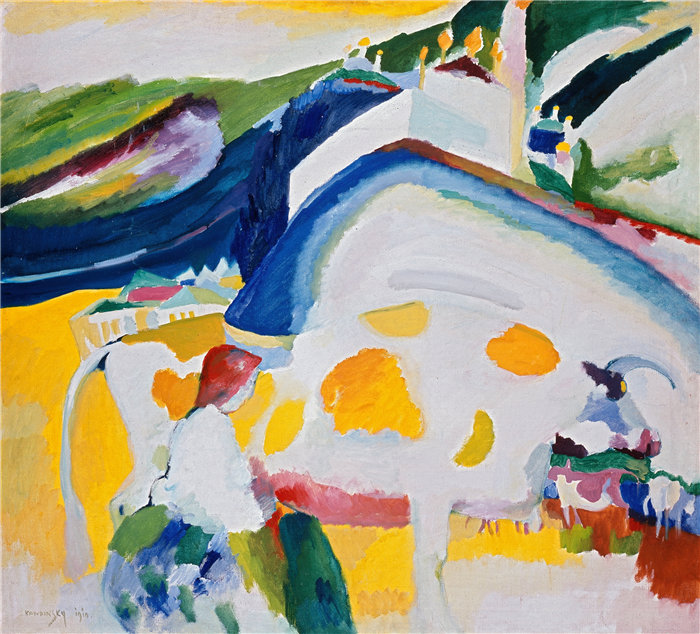 瓦西里·康定斯基（Wassily Kandinsky，俄罗斯画家）作品-牛 (1910)