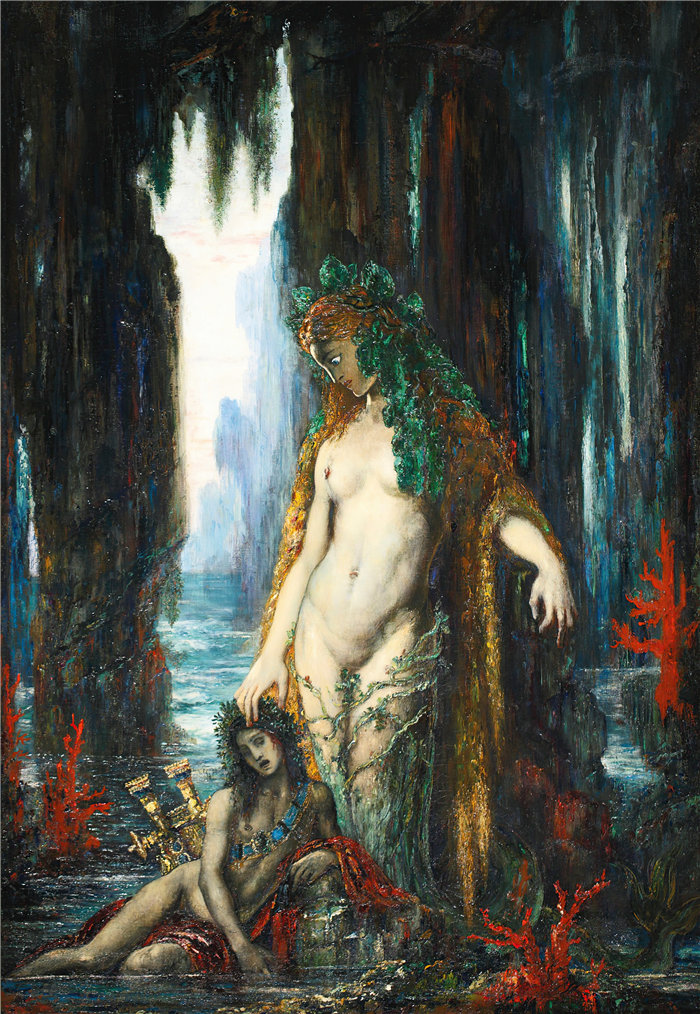 古斯塔夫·莫罗(Gustave Moreau,法国画家)-Le Poète Et La Sirène,1893 年