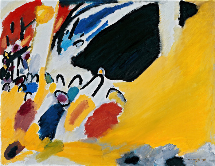 瓦西里·康定斯基（Wassily Kandinsky，俄罗斯画家）作品-印象三 (音乐会) (1911)