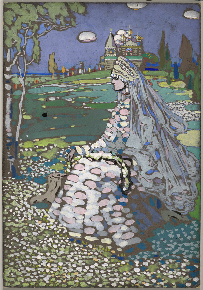 瓦西里·康定斯基（Wassily Kandinsky，俄罗斯画家）作品-新娘 (1903)