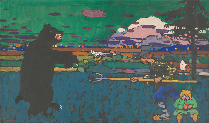 瓦西里·康定斯基(Wassily Kandinsky,俄罗斯画家)作品-熊 (1907)