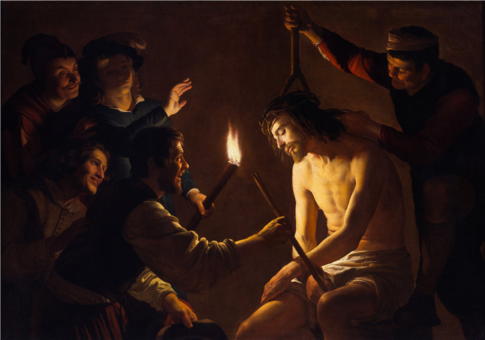 格里特·范·霍恩霍斯特（Gerrit van Honthorst，荷兰）-基督的嘲弄（约 1617 年）