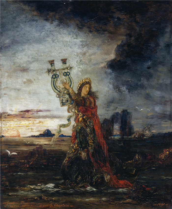 古斯塔夫·莫罗（Gustave Moreau，法国画家)-阿里昂 (1891)