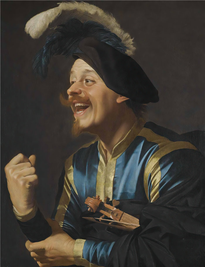 格里特·范·霍恩霍斯特（Gerrit van Honthorst，荷兰）-大笑的小提琴手 (1624)