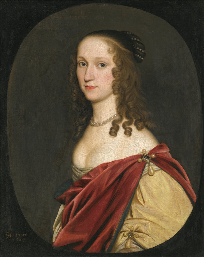 格里特·范·霍恩霍斯特（Gerrit van Honthorst，荷兰）-一位女士的肖像（1647）