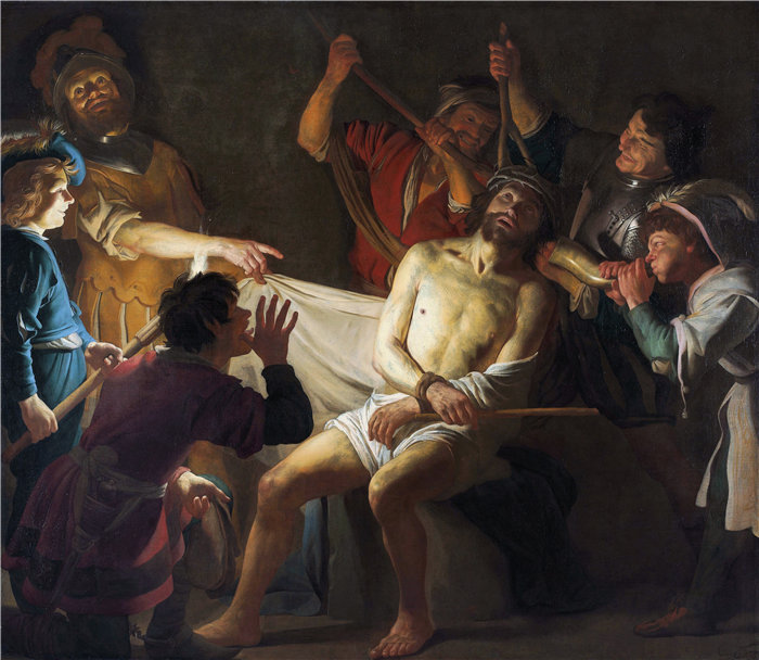格里特·范·霍恩霍斯特(Gerrit van Honthorst,荷兰)-基督戴荆棘冠冕(约 1622 年)