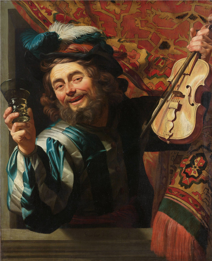 格里特·范·霍恩霍斯特(Gerrit van Honthorst,荷兰)-快乐的提琴手 (1623)
