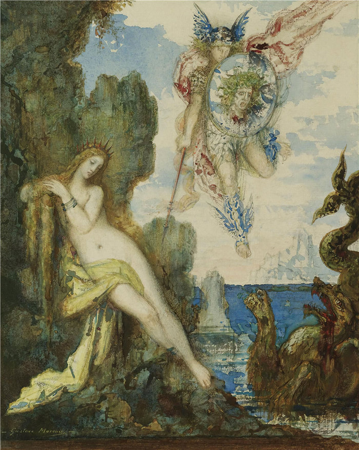 古斯塔夫·莫罗（Gustave Moreau，法国画家)-珀西和仙女座
