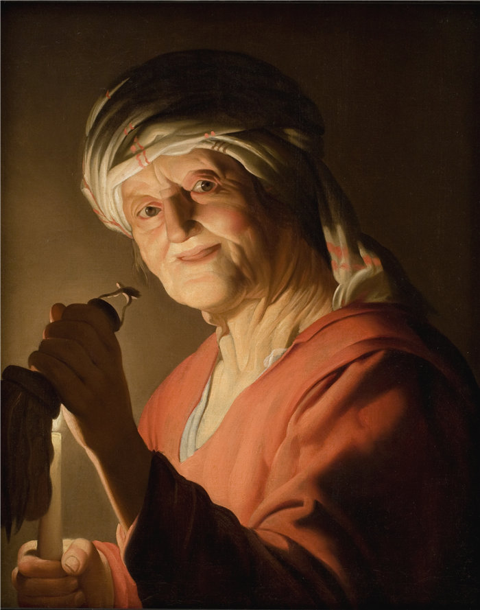格里特·范·霍恩霍斯特（Gerrit van Honthorst，荷兰）-一位老妇人 (1607 – 1656)