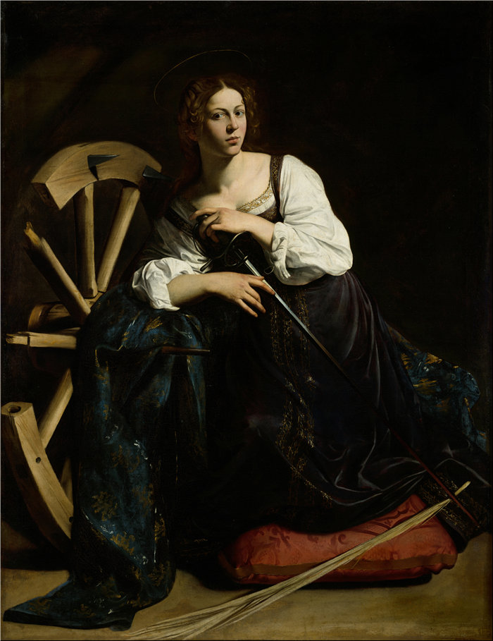 卡拉瓦乔（Caravaggio，意大利画家）-亚历山大的圣凯瑟琳（约 1597 年）