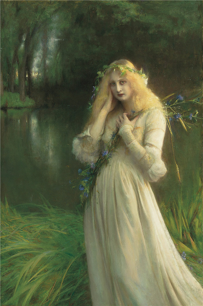 帕斯卡-阿道夫-让·达仰-布弗莱(Pascal-Adolphe-Jean Dagnan-Bouvere，法国)-奥菲莉亚 (1900)