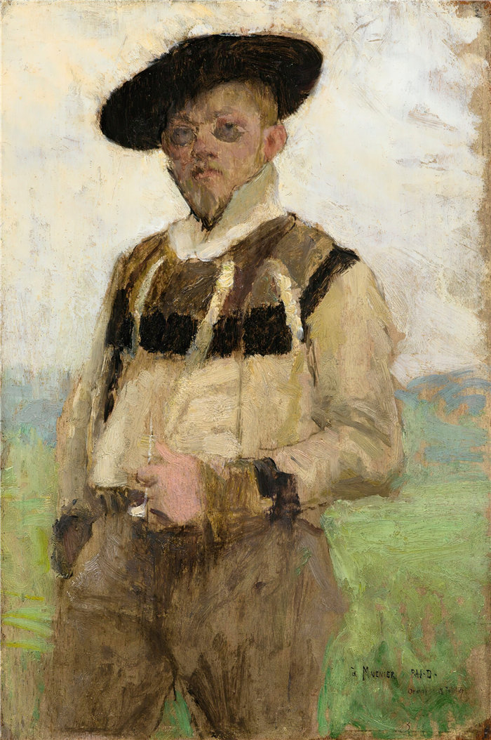 帕斯卡-阿道夫-让·达仰-布弗莱(Pascal-Adolphe-Jean Dagnan-Bouvere，法国)-Jules-Alexis Muenier 的肖像（1887 年）