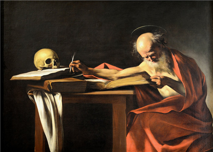 卡拉瓦乔（Caravaggio，意大利画家）-圣杰罗姆写作（1610）