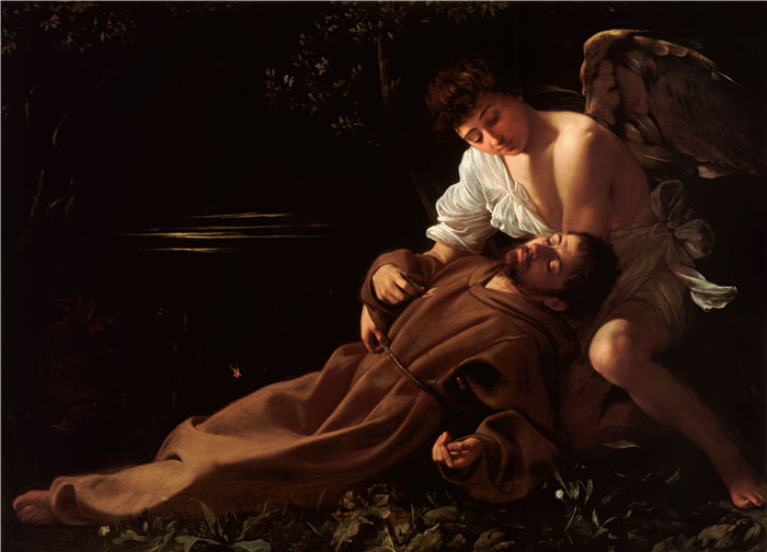 卡拉瓦乔（Caravaggio，意大利画家）-迷魂药中的阿西西的圣方济各