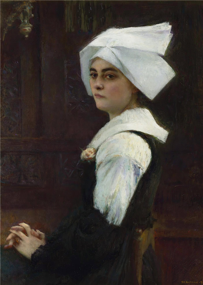 帕斯卡-阿道夫-让·达仰-布弗莱(Pascal-Adolphe-Jean Dagnan-Bouvere,法国)-布列塔尼女孩