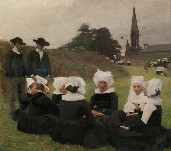 帕斯卡-阿道夫-让·达仰-布弗莱(Pascal-Adolphe-Jean Dagnan-Bouvere，法国)-布列塔尼妇女赦免 (1887)