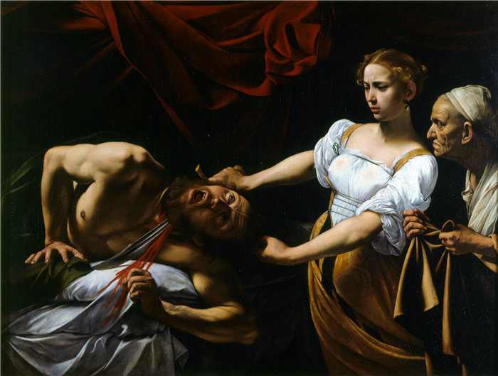 卡拉瓦乔(Caravaggio,意大利画家)-Judith 斩首 Holofernes (1599)