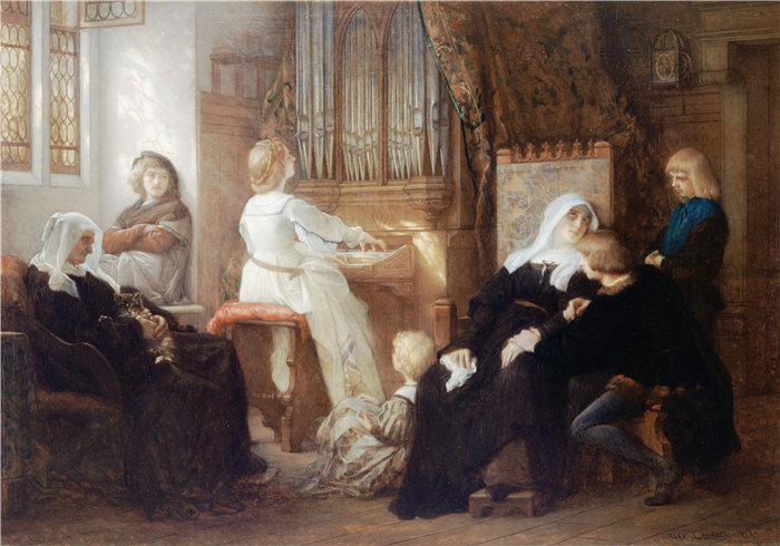 亚历山大·卡巴内尔(Alexandre Cabanel,法国画家)- La veuve du maître de chapelle (1859)