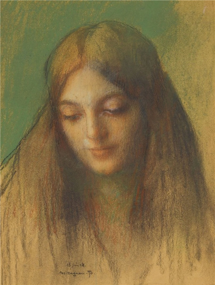 帕斯卡-阿道夫-让·达仰-布弗莱(Pascal-Adolphe-Jean Dagnan-Bouvere，法国)-麦当娜（研究 consolatrix Afflictorum）（1898 年）