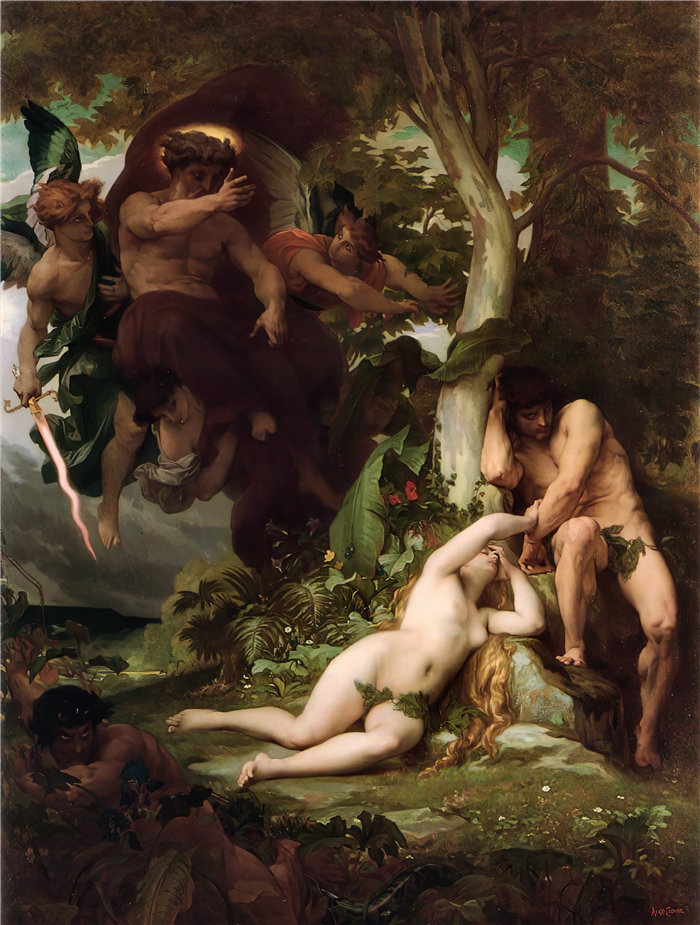 亚历山大·卡巴内尔（Alexandre Cabanel，法国画家）- 亚当和夏娃被逐出乐园