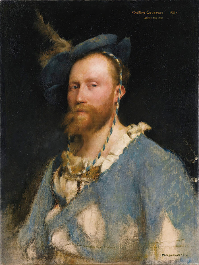 帕斯卡-阿道夫-让·达仰-布弗莱(Pascal-Adolphe-Jean Dagnan-Bouvere，法国)-古斯塔夫·库尔图瓦 (Gustave Courtois) 的肖像 (1883)