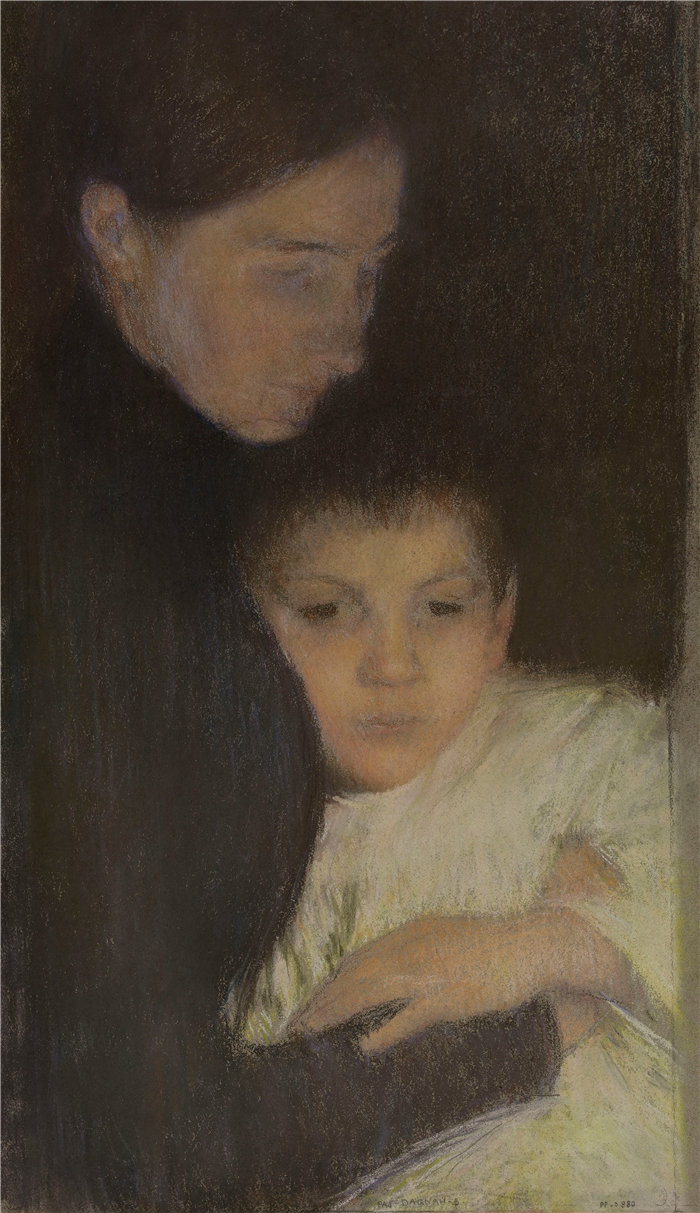 帕斯卡-阿道夫-让·达仰-布弗莱(Pascal-Adolphe-Jean Dagnan-Bouvere，法国)-女人与婴儿
