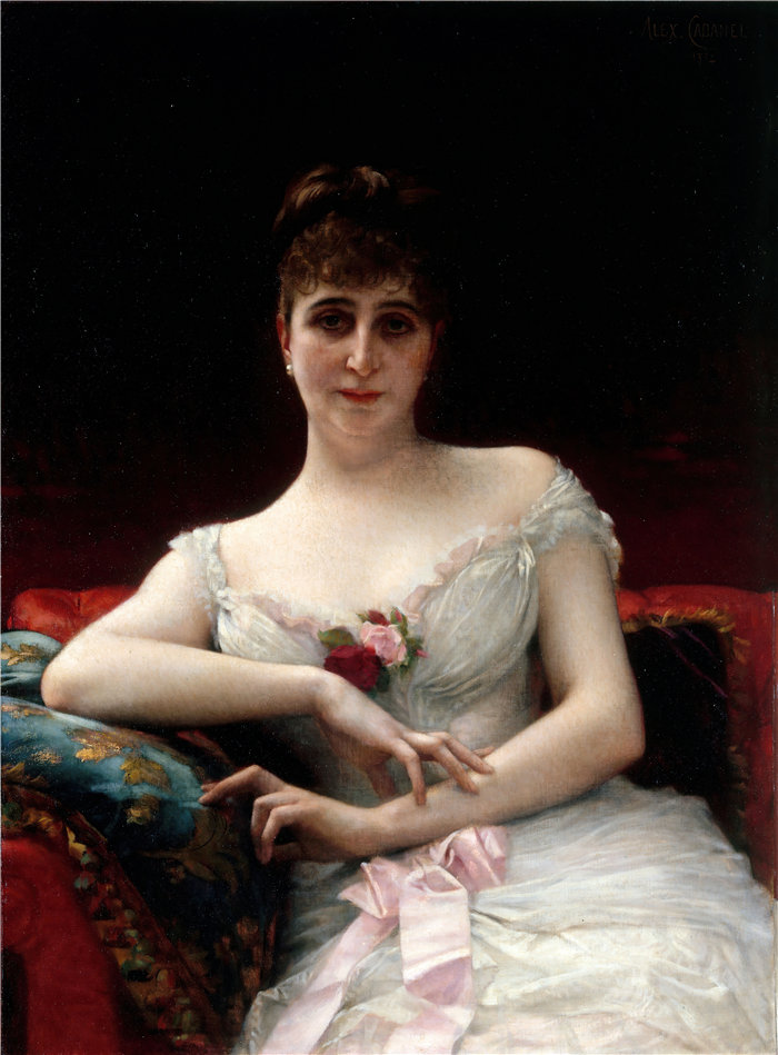 亚历山大·卡巴内尔(Alexandre Cabanel,法国画家)- 爱德华·埃尔韦夫人的肖像(1884 年)